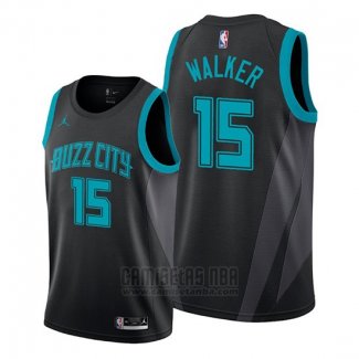 Camiseta Charlotte Hornets Kemba Walker #15 Ciudad Edition Negro
