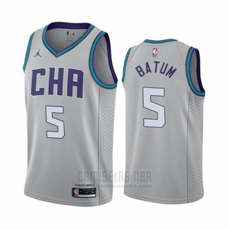 Camiseta Charlotte Hornets Nicolas Batum #5 Ciudad Edition Gris