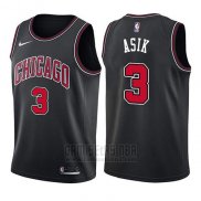 Camiseta Chicago Bulls Omer Asik #3 Statement 2017-18 Negro