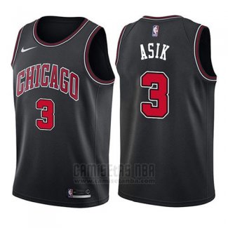 Camiseta Chicago Bulls Omer Asik #3 Statement 2017-18 Negro