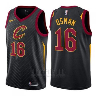 Camiseta Cleveland Cavaliers Cedi Osman #16 Statement 2017-18 Negro