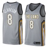 Camiseta Cleveland Cavaliers Jordan Clarkson #8 Ciudad 2018 Gris