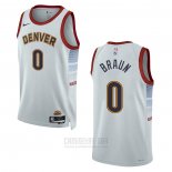 Camiseta Denver Nuggets Christian Braun #0 Ciudad 2022-23 Blanco