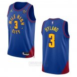 Camiseta Denver Nuggets Nahshon Hyland #3 Statement 2022-23 Azul