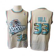 Camiseta Detroit Pistons Grant Hill #33 Retro Crema