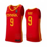 Camiseta Espana Ricky Rubio #9 2019 FIBA Baketball USA Cup Rojo