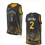 Camiseta Golden State Warriors Ryan Rollins #2 Ciudad 2022-23 Negro