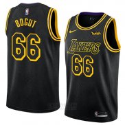 Camiseta Los Angeles Lakers Andrew Bogut #66 Ciudad 2018 Negro