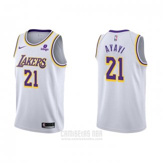 Camiseta Los Angeles Lakers Joel Ayayi #21 Association 2021-22 Blanco