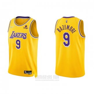 Camiseta Los Angeles Lakers Kent Bazemore #9 75th Anniversary 2021-22 Amarillo