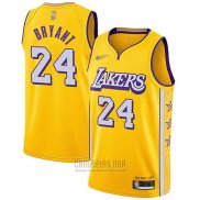 Camiseta Los Angeles Lakers Kobe Bryant #24 Ciudad 2019-20 Amarillo