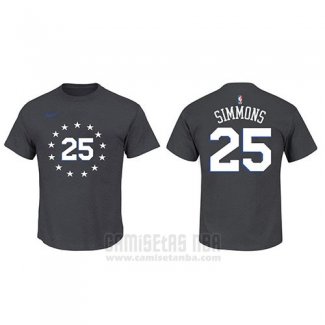 Camiseta Manga Corta Ben Simmons Philadelphia 76ers Gris Ciudad