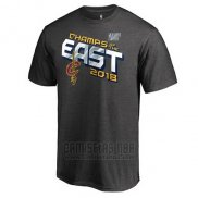 Camiseta Manga Corta Cleveland Cavaliers Gris 2018 Eastern Conference Champions Locker Room