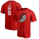 Camiseta Manga Corta Damian Lillard Portland Trail Blazers Rojo3