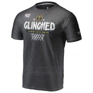 Camiseta Manga Corta Denver Nuggets Gris 2019 Northwest Division Champions Locker Room