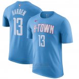 Camiseta Manga Corta Houston Rockets James Harden Ciudad 2020-21 Azul