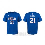 Camiseta Manga Corta Joel Embiid Philadelphia 76ers Azul8