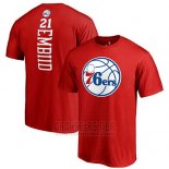 Camiseta Manga Corta Joel Embiid Philadelphia 76ers Rojo7
