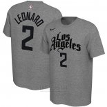 Camiseta Manga Corta Kawhi Leonard Los Angeles Clippers Gris 2019-20 Ciudad