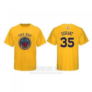 Camiseta Manga Corta Kevin Durant Golden State Warriors Amarillo Ciudad