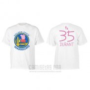 Camiseta Manga Corta Kevin Durant Golden State Warriors Blanco Peppa Pig Cruzado