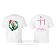 Camiseta Manga Corta Kyrie Irving Boston Celtics Blanco Peppa Pig Cruzado