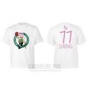 Camiseta Manga Corta Kyrie Irving Boston Celtics Blanco Peppa Pig Cruzado