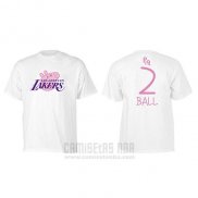 Camiseta Manga Corta Lonzo Ball Los Angeles Lakers Blanco Peppa Pig Cruzado