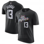 Camiseta Manga Corta Los Angeles Clippers Paul George Ciudad 2022-23 Negro