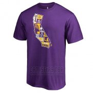 Camiseta Manga Corta Los Angeles Lakers Lebron James Violeta Player State