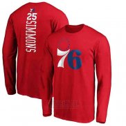 Camiseta Manga Larga Ben Simmons Philadelphia 76ers Rojo