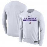 Camiseta Manga Larga Los Angeles Lakers Practice Performance 2022-23 Blanco