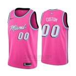 Camiseta Miami Heat Earned 2018-19 Rosa Personalizada