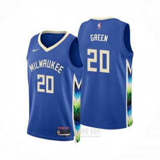 Camiseta Milwaukee Bucks A.J. Green #20 Ciudad 2022-23 Azul