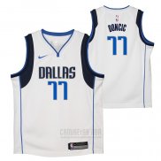 Camiseta Nino Dallas Mavericks Luka Doncic #77 Association Blanco