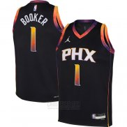 Camiseta Nino Phoenix Suns Devin Booker #1 Statement 2022-23 Negro