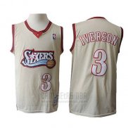 Camiseta Philadelphia 76ers Allen Iverson #3 Retro Crema