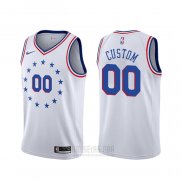 Camiseta Philadelphia 76ers Personalizada Blanco Earned