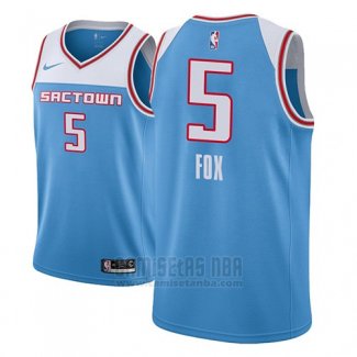 Camiseta Sacramento Kings De'aaron Fox #5 Ciudad 2018-19 Azul