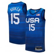 Camiseta USA 2021 Devin Booker #15 Azul