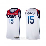 Camiseta USA 2021 Devin Booker #15 Blanco