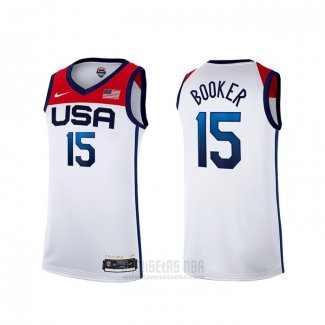 Camiseta USA 2021 Devin Booker #15 Blanco