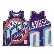 Camiseta Utah Jazz Jordan Clarkson #00 Mitchell & Ness Big Face Violeta