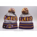 Gorro Beanie Los Angeles Lakers Violeta Gris