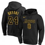 Sudaderas con Capucha Kobe Bayant 24 Los Angeles Lakers 8 Negro