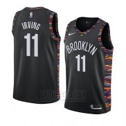 Camiseta Brooklyn Nets Kyrie Irving #11 Ciudad 2019-20 Negro
