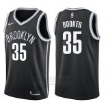 Camiseta Brooklyn Nets Trevor Booker Icon #35 2017-18 Negro