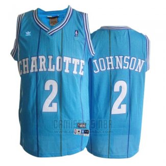 Camiseta Charlotte Hornets Larry Johnson #2 Retro Azul