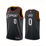 Camiseta Cleveland Cavaliers Kevin Love #0 Ciudad 2020-21 Negro