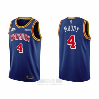 Camiseta Golden State Warriors Moses Moody #4 75th Anniversary Azul